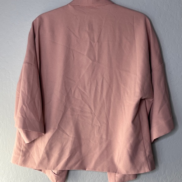 Banana Republic Solid Kimono Style Pink Savannah Clay Open Front Blazer - Picture 5 of 5